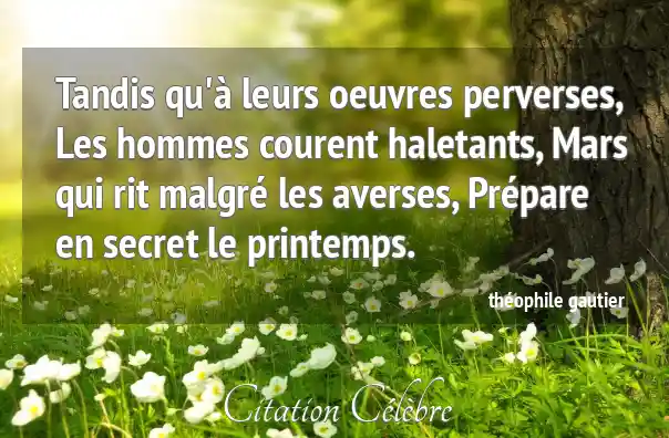 Citation Hommes, Secret & Printemps (Théophile Gautier - Phrase n°62127